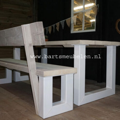 Steigerhouten bank Sharon met rugleuning Steigerhouten bank Sharon met rugleuning