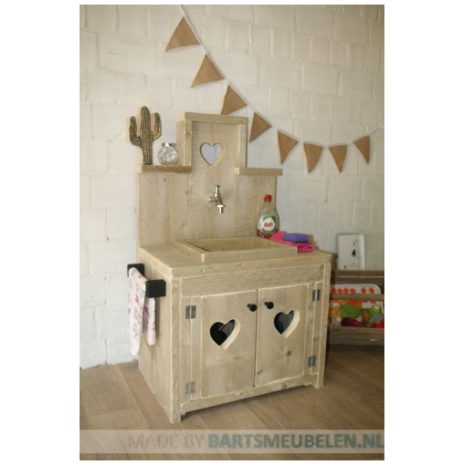 Mini speelkeuken van steigerhout