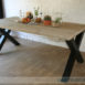 Steigerhouten tafel met stalen X onderstel 1.4 Steigerhouten tafel met stalen X-onderstel 1.4