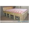 Steigerhouten tweepersoonsbed Kim Steigerhouten tweepersoonsbed Kim voor appelkistjes onder het bed