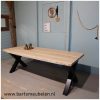 eikenhouten tafel boomblad 4cm dik Eikenhouten boomblad tafel