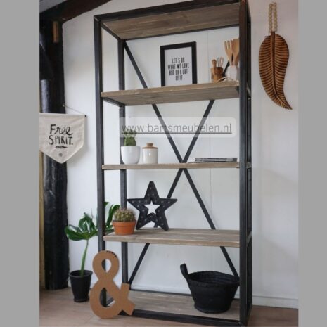 industriele boekenkast steigerhout 1 industriele boekenkast met steigerhout