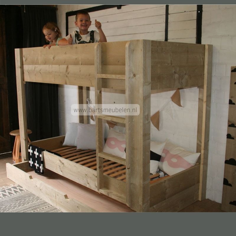 steigerhouten stapelbed lucas