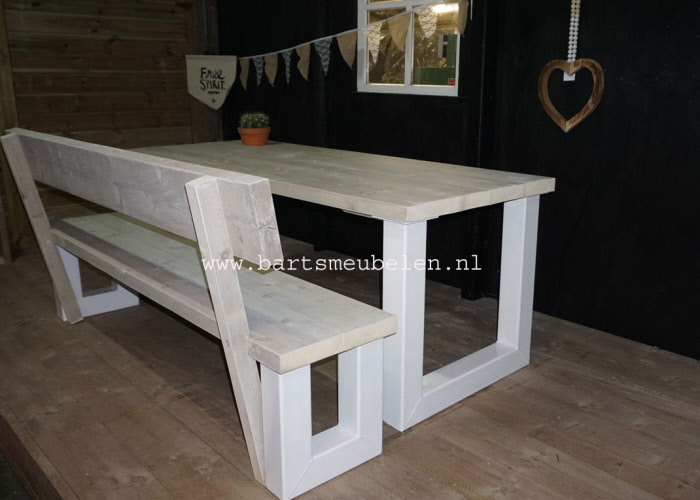 steigerhouten bank Sharon met rugleuning 1.6