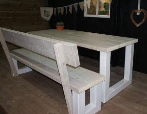 steigerhouten bank Sharon met rugleuning 1.8