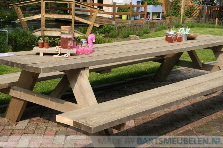 steigerhouten picknicktafel 1.5