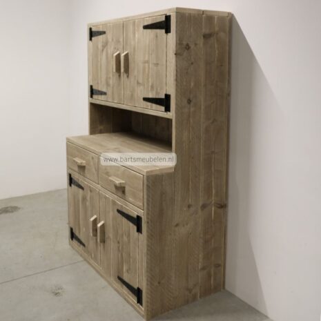 foto opbergkast van old-look steigerhout