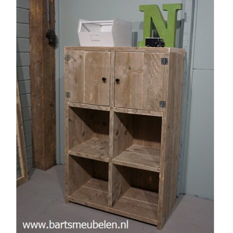dubbele vakkenkast 2 Steigerhouten vakkenkast 4