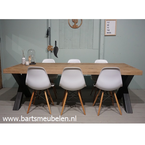 eettafel vintage eiken met v-groef zelf samen te stellen 4