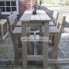tuinset sanne.2 barset buiten Sanne steigerhout