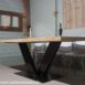 eiken boomblad tafel met V poot 1.1 eiken boomblad tafel met V-poot 1.1