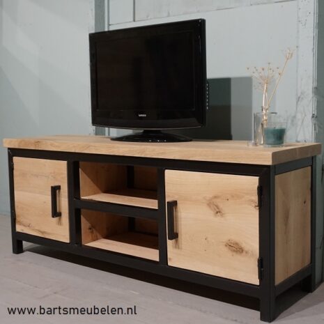 tv meubel eikenhout en staal 2.1