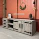 tv meubel dylan met zwarte details van steigerhout