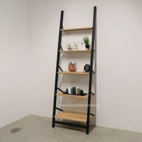 industrieel wandrek ladder 25mm eiken industrieel wandrek ladder 25mm eiken