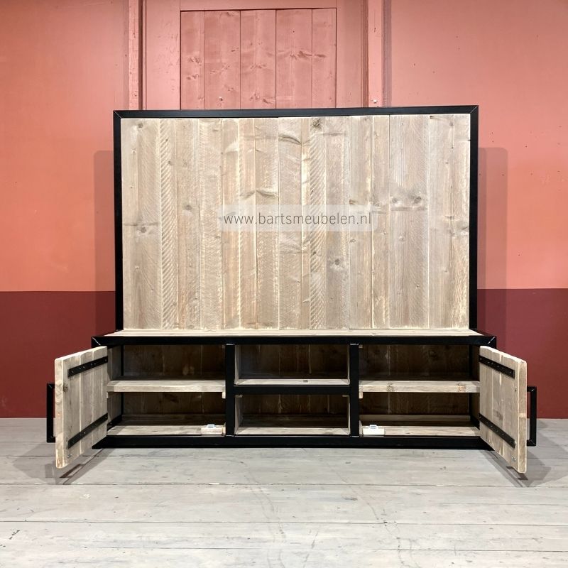 tv meubel industrieel carl met open deuren