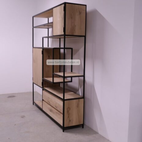 foto vakkenkast eikenhout en staal 12