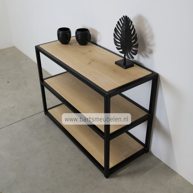 open kastje eikenhout en staal