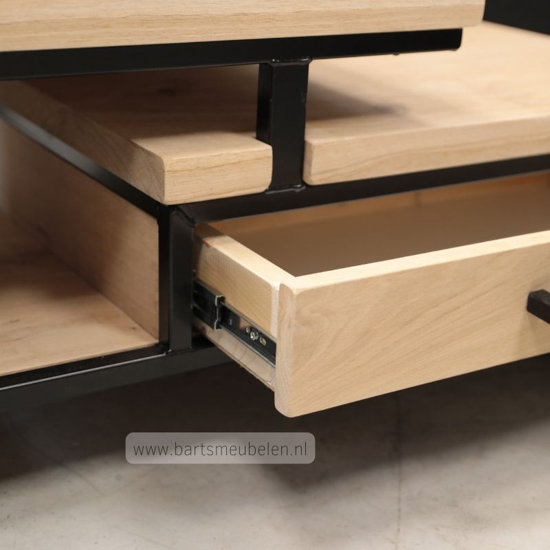 salontafel hoog/laag met lade close-up