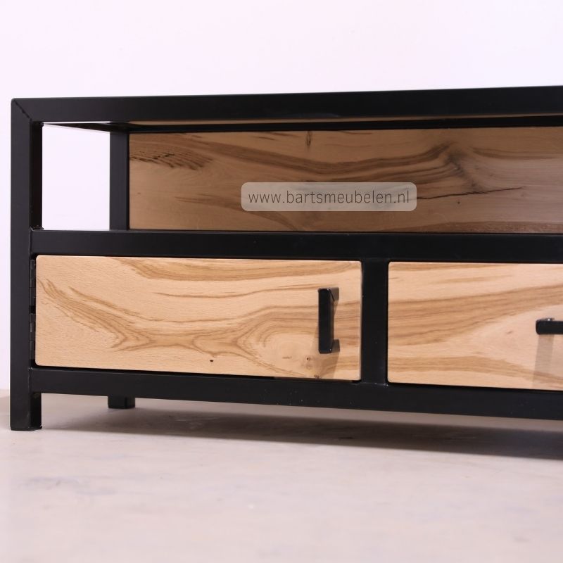 tv meubel gadi eikenhout en staal