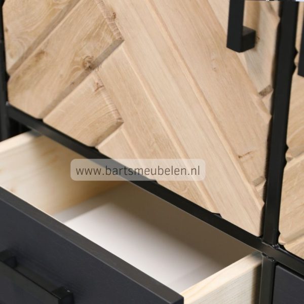 open lade visgraat kast