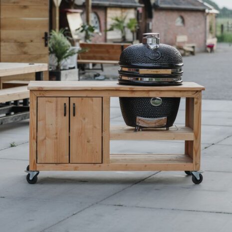 Douglas buitenkeuken hout met opbergkast links Douglas buitenkeuken hout met opbergkast links