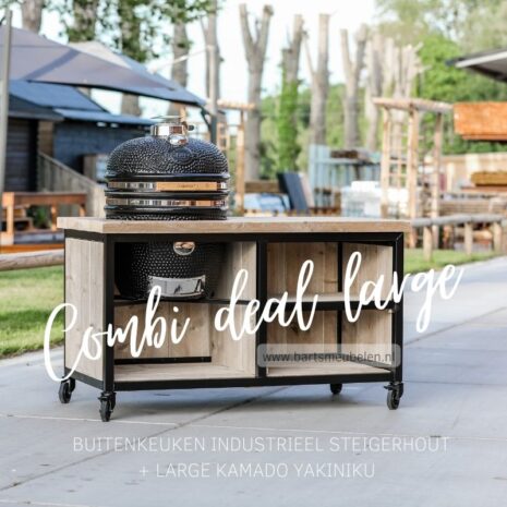 combi deal large industrieel steigerhout bbqtafel kamado combi deal large industrieel steigerhout