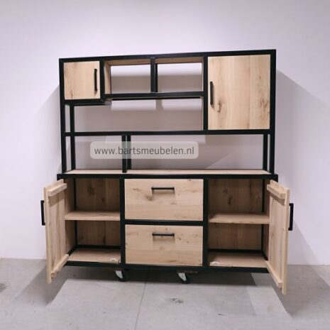 wandkast industrieel mick open deuren