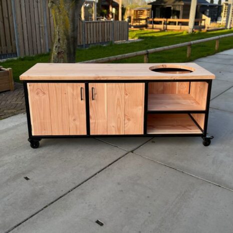 douglas bbq tafel stalen frame industrieel zonder kamado