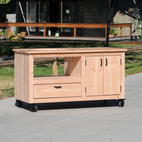 Douglas houten buitenkeuken bovi met lade en opbergkast Douglas houten buitenkeuken bovi met lade en opbergkast