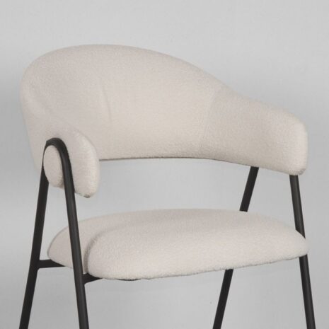 Eetkamerstoel_Lowen_Boucle_Ivoor_58x60x84_cm_Detail