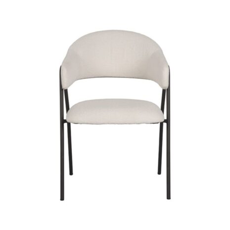 Eetkamerstoel_Lowen_Boucle_Ivoor_58x60x84_cm_Vooraanzicht