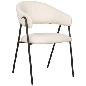 LABEL51 Eetkamerstoel Lowen 58x60x84 cm - Ivory - Boucle