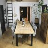 boomstamtafel met stalen poten8x8 tafel boomstamblad met 4 losse poten
