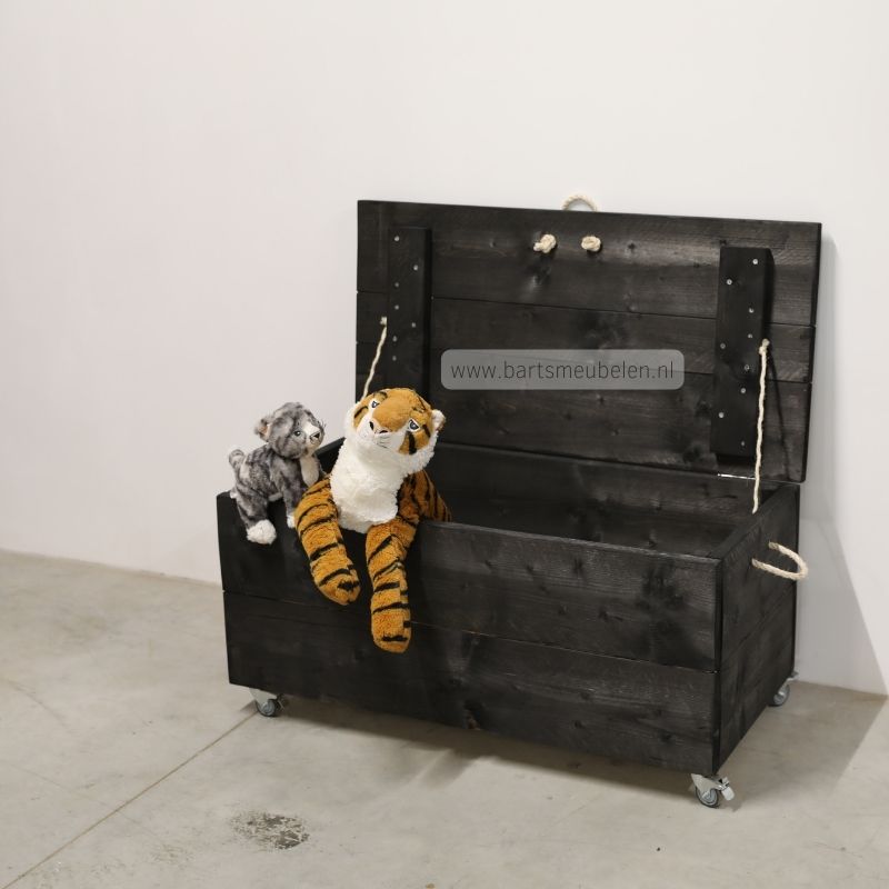 steigerhouten speelgoedkist zwart.op wiele steigerhouten speelgoedkist zwart.op wiele