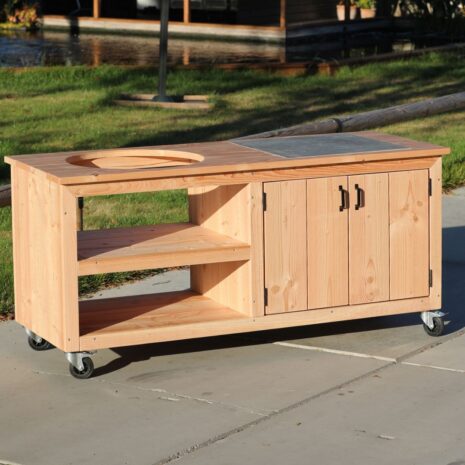 Buitenkeuken douglas 200cm met grote opbergkast voor de kamado Buitenkeuken douglas 200cm met grote opbergkast voor de kamado