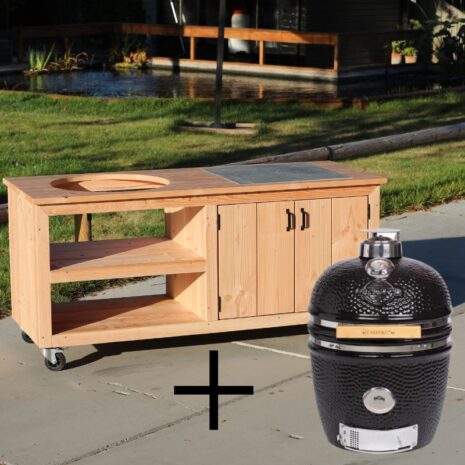 Buitenkeuken douglas 200cm met kamado medium Yakiniku 1 Buitenkeuken douglas 200cm met kamado medium Yakiniku