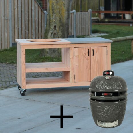 Kamado tafel douglas 150×70 medium kamado Grill Guru Kamado tafel douglas 150×70 + medium kamado Grill Guru