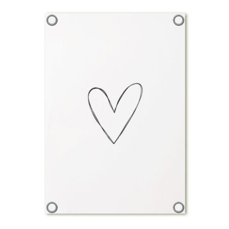 tuinposter wit met hartje tuinposter wit met zwart hartje 80x60cm merk zoedt