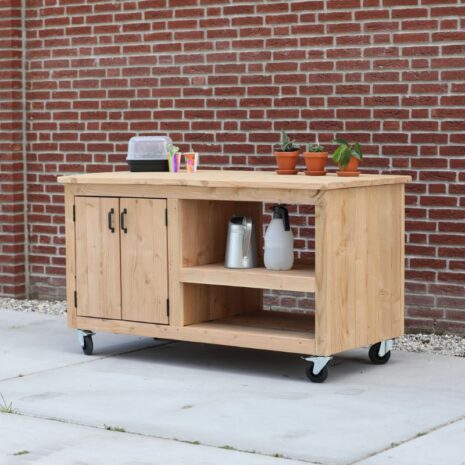 douglas houten tuinkast op wielen