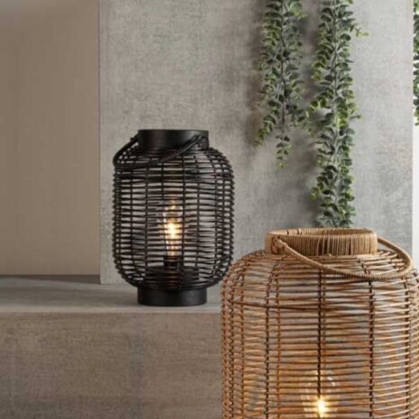 Rotan Lantaarn met led 17cm Gusta sfeerafbeelding