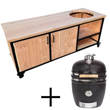 Stalen bbq tafel douglas large kamado yakiniku Stalen bbq tafel douglas + large kamado yakiniku