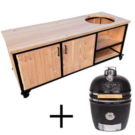 Stalen bbq tafel douglas + medium kamado yakiniku