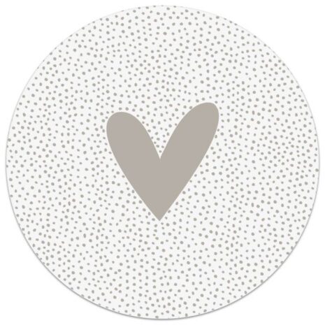 Tuincirkel wit met beige hart en dots patroon ⌀20cm Tuincirkel wit met beige hart en dots patroon ⌀20cm