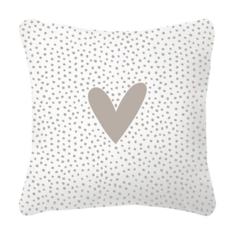 Tuinkussen wit met beige hart 40x40cm Tuinkussen wit met beige hart 40x40cm