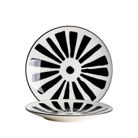 Zwart wit bordje petiscos Ø19,4cm wieken gusta 1