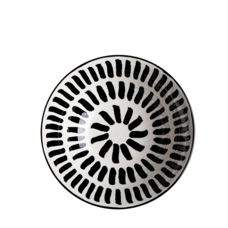 Zwart wit schaal petiscos Ø21cm streep