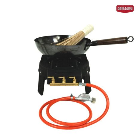 grill guru easy asia pan - wokbrander met wokpan afbeelding zijkant