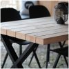 tuintafel eucalyptus met zwart metalen x onderstel details tuintafel eucalyptus met zwart metalen x-onderstel details