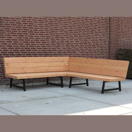 Hoekbank douglas met stalen frame Roosendaal