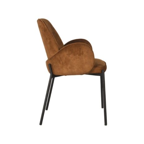 Eetkamerstoel Jari Oker Velours zijaanzicht